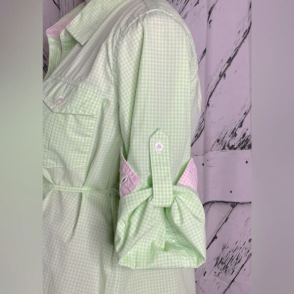 Lilly Pulitzer A Pea in the Pod Collection Maternity Top Green Gingham Checked M - Picture 6 of 10